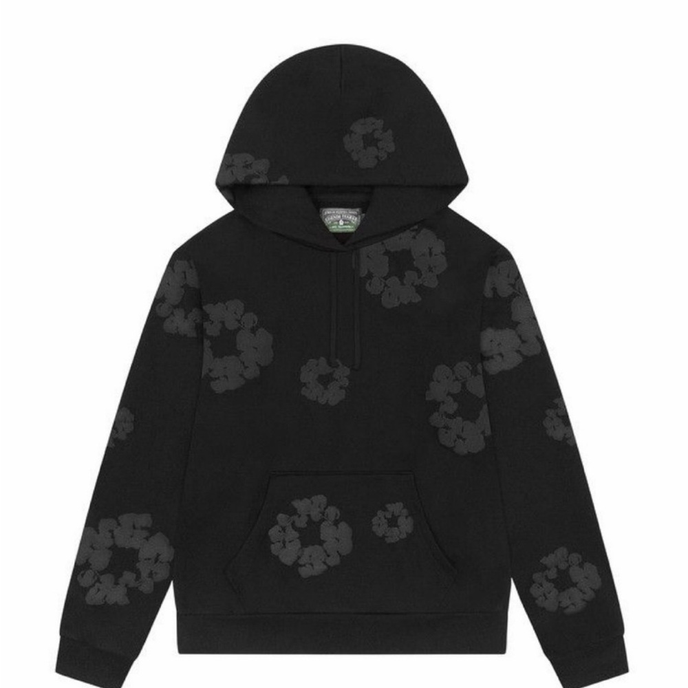 Denim Tears Cotton Wreath Black Hoodie